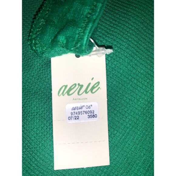 Offline By Aerie Women's Green Floral Lace V-Neck‎ Bralette Size L - Picture 10 of 15